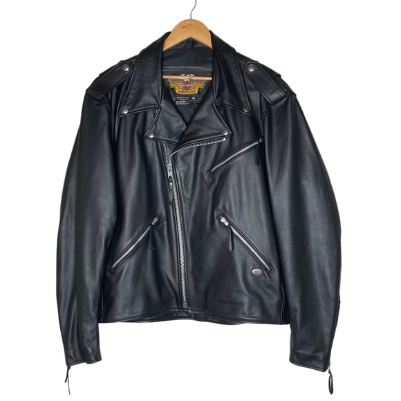Harley-Davidson Other - Harley Davidson USA Made Black 100% Leather Motorcycle Biker Brando Zip Jacket
